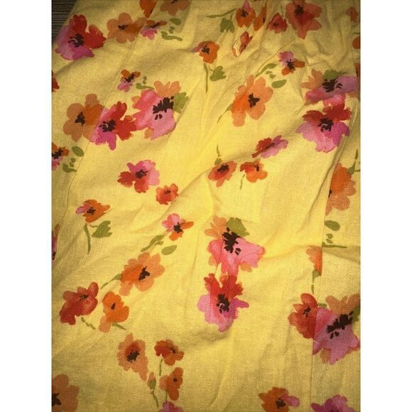 Women's Ruched Linen Slip Dress - Wild Fable Yellow Floral Size XS. NWT. 4 - Picture 3 of 7